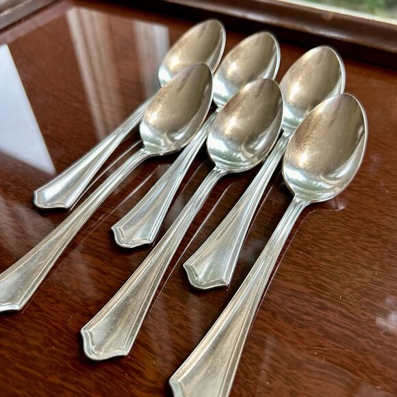 Vintage Oneida Community Par Plate Ashley / Vernon Tea Spoons set of 6 - Picture 12 of 16